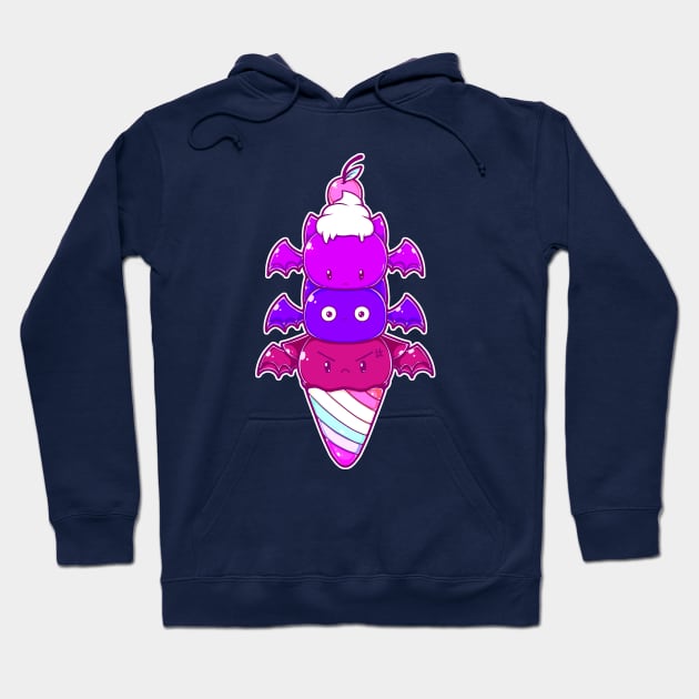 Cute Bat Ice Cream Summer Goth design Hoodie by Witchy Ways